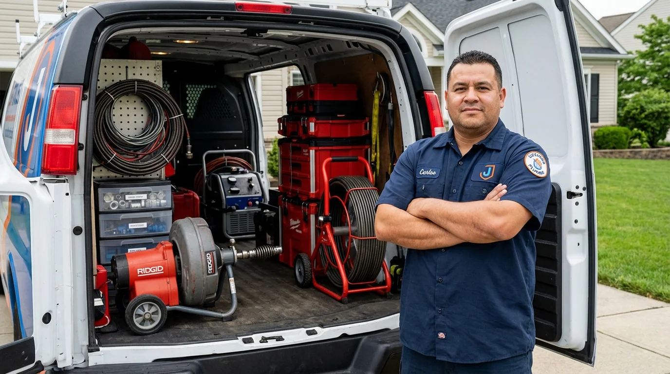 Professional drain cleaning equipment and Johns Plumbing LLC plumber in Utuado