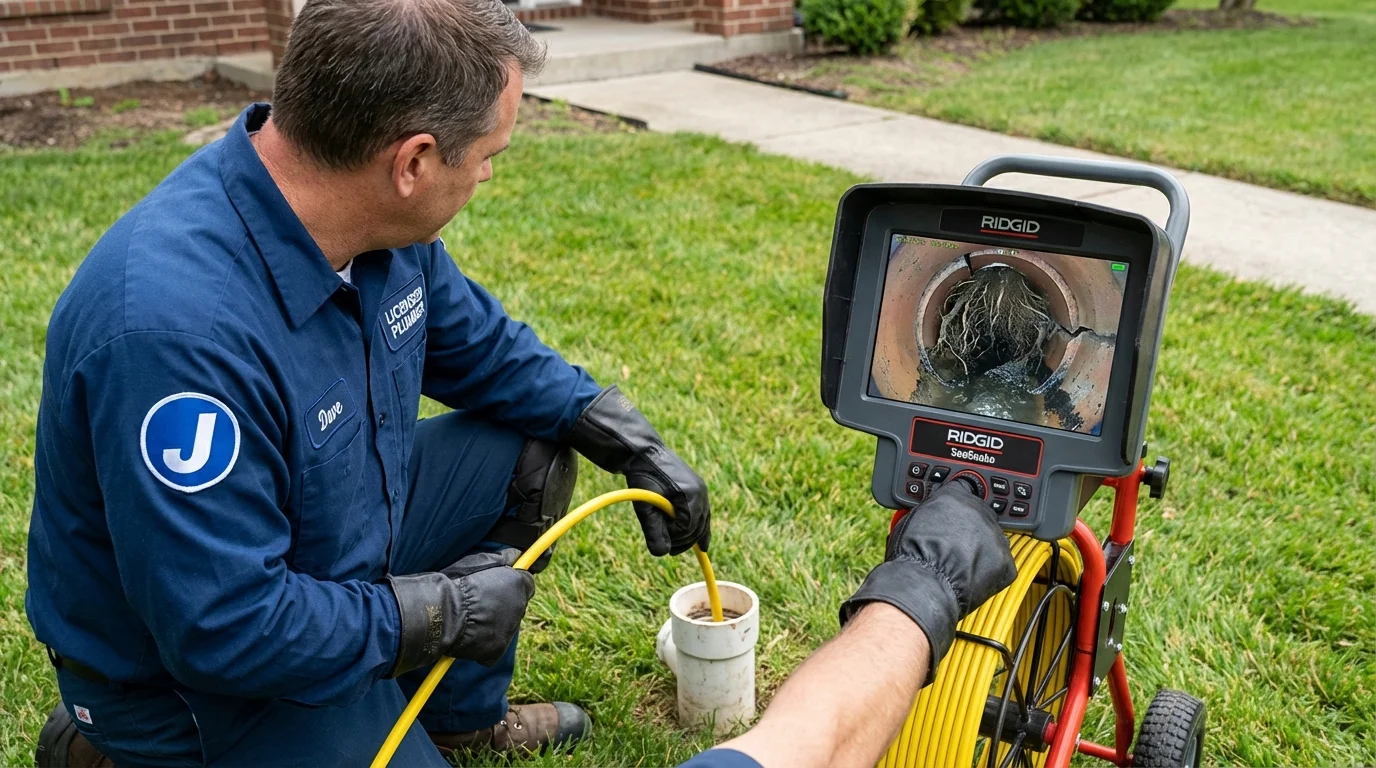 Sewer camera inspection being performed by Johns Plumbing LLC in Utuado